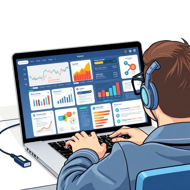 Investor using artificial intelligence to analyse company reports and financial data